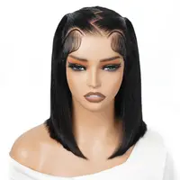 SuperNova Human Hair Straight  13*4 Lace Front Ready To Go Pre Braided Bob Wigs #Summervibes