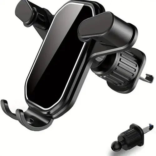 360-Degree Rotatable Cell Phone Car Mount - 1-Touch Adjustable Holder with Metal Hook, Stable Easy Installation for Car Navigation (Compatible with iPhone), Automotive Interior Accessory, Stability