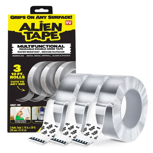 Alien Tape – Heavy-Duty Double-Sided Nano Adhesive Tape, Multipurpose, Removable & Washable, Transparent, for Mounting, Hanging, Carpet, Photo Frames, Posters & Décor