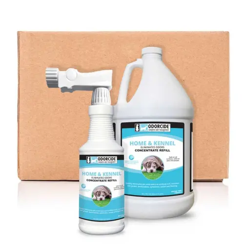Odorcide Pet Odor Eliminator for Home & Kennel [2 Item] Pet Urine Odor Eliminator Spray – Pet Supplies for Indoors & Outdoors Kit (96 oz Kit)