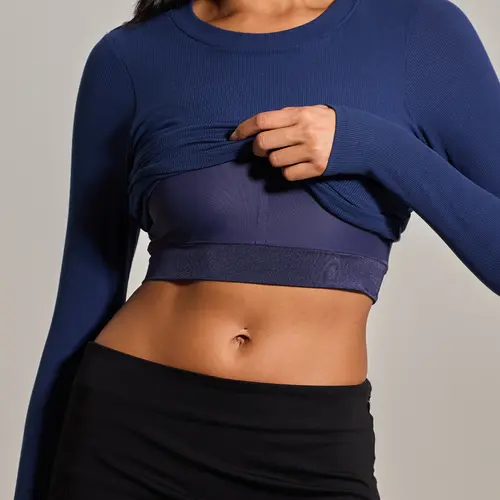 Ribbed Crew Neck Long Sleeve