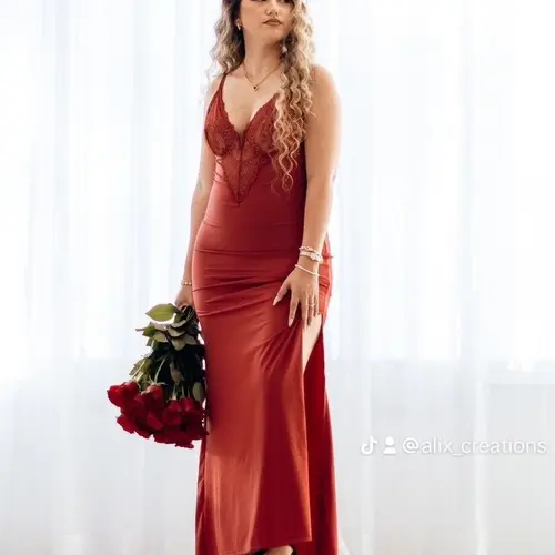 Popilush The Shapewear Dress Lace Slip Split Maxi Dress or Jumpsuit Summer Womenswear Casual Fit Comfortable Loose Lady Formal Spaghetti Strap Body-hugging Fit with Tummy Control