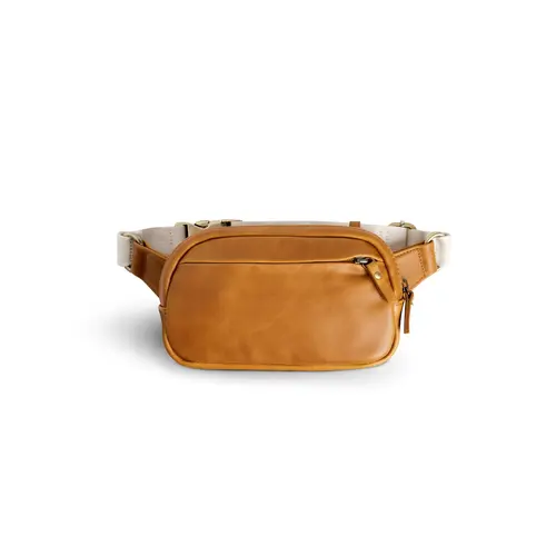 Andar Women's Full-Grain Leather Waist Bag - Versatile Bag with Durable Adjustable Strap Fits Your Routine, Zipper Closure, Front Zipper Keeps Small Items Secure, 2 Compartments, Hands-Free Everyday Carry