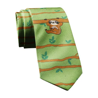 Hanging Sloth Necktie Funny Neckties for Men Nerdy Tie Mens Novelty TIes Funny Ties