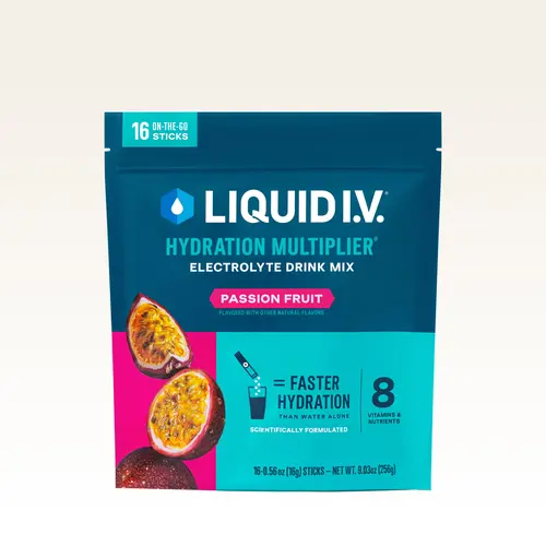 Liquid I.V. Hydration Multiplier - Passion Fruit - Hydration Powder Packets | Electrolyte Powder Drink Mix | Convenient Single-Serving Sticks | 8 Vitamins & Nutrients | 1 Pack (16 Servings)​