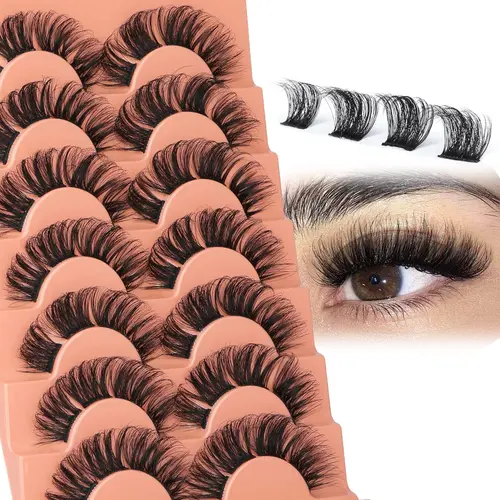 Volumized False Eyelashes, Thickened Lash, Easy Diy Eyelashes, 7 Pairs Faux Cluster Lashes, Natural Curling Strip Lashes, Lash Clusters for Eye Makeup Enhancement, False Eyelash Extensions