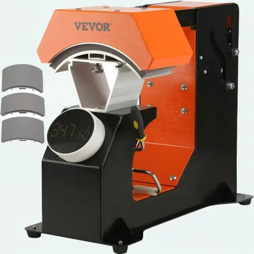 【Summerfinds】VEVOR Multifunction 3-in-1 Household Appliances Auto Hat Heat Press with 3 Interchangeable Platens (6.6"x2.7", 6.6"x3.8", 6.1"x3"), Knob-Style Digital Display Control Panel, Auto Release for Hands-Free, Heat Transfer for Hat Making, Auto Shut