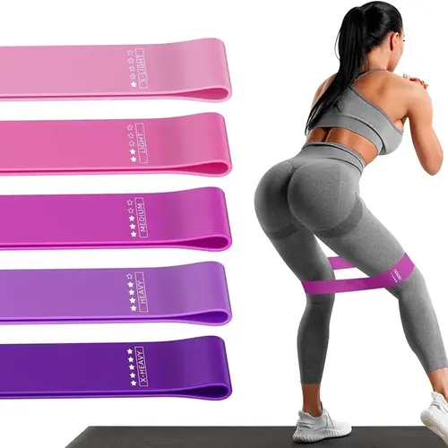 #Summervibes 5 Set Resistance Loop Exercise Bands Exercise Bands for Home Fitness, Stretching, Strength Training, Physical Therapy,