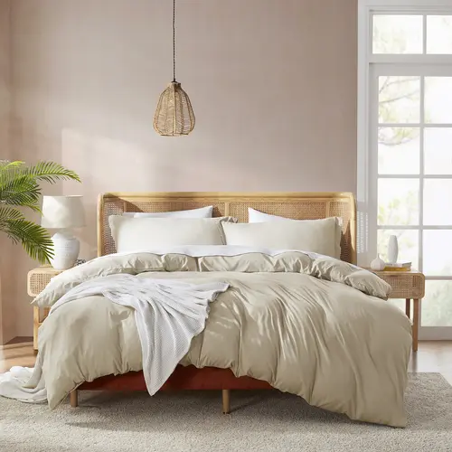 NESTL 3-Piece Cooling Bedding Duvet Set, Breathable Microfiber Duvet Cover with Stay-Put Button Closure, 2 Pillow Shams, Ultra-Soft, Machine-Washable, Fade-Resistant (Comforter/Insert Not Included)
