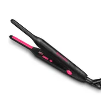 Terviiix 3/10-Inch Ceramic Tourmaline Mini Pencil Flat Iron - Unisex Flat Edge Curlers & Straighteners, Beard Straightener, Dual Voltage for Short Hair/Pixie Cut, Adjustable Temp, Auto Shut Off, Curling Irons, International Travel Single Item