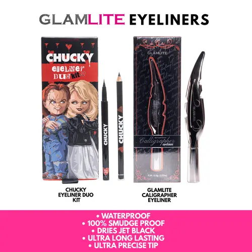 Glamlite Eyeliners -  Water Proof, Smudge Proof, Jet Black, Ultra Long Lasting
