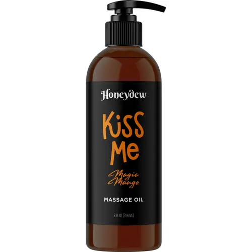 Kiss Me Magic Mango Massage Oil - Tropical Scented Body Oil for Couples Date Night & Self-Care | Honeydew Hydrating Mango Aroma for Glowing Skin & Home Spa | Moisturizing Aromatherapy for Professional Massage | Nourishing All-Skin Body Oil