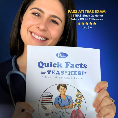 Medical Entrance Exam Quick Facts Exam Review Book for Nursing Students - TEAS & HESI Prep, High-Yield Topics, Simple Math, Reading, English, Less Stress, Build Test-Taking Confidence, Learning Books
