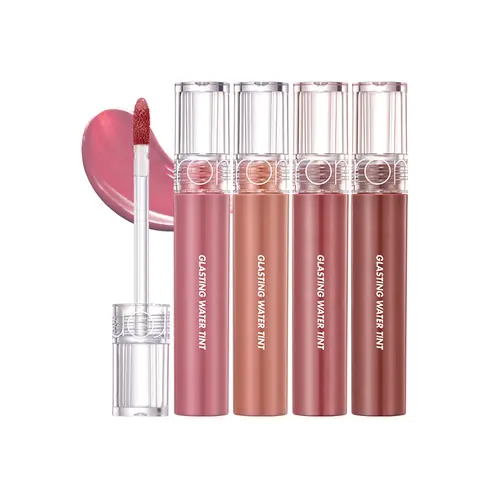 rom&nd Glasting Water Tint - 4g Korean Lip Gloss Stain for Adults, Long-Lasting, Hydrating, Non-Sticky, Cool-Toned, Everyday Glam, All 4 Seasons, Bottle, Makeup & Lip Care Cosmetic