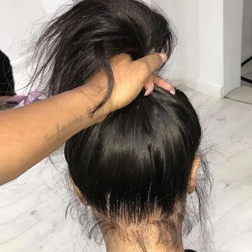 BLING HAIR Women's 100% Human Natural Hair 360 Full Lace Wig - Pre-Plucked HD Lace, Natural Straight, Heat Resistant Female Frontal Wig for Back to School sohochic