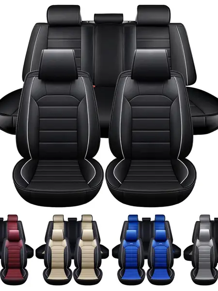 5-Sits Full Set Car Seat Covers,Universal Leather Car Seat Seat Protector Cover,40/60 Split Rear Bench Cover,Fit For Honda /Nissan /Toyota / Kia /Sorento /4Runner /Camry /Hyundai /Mazda/Tacoma/Altima /Sentra
