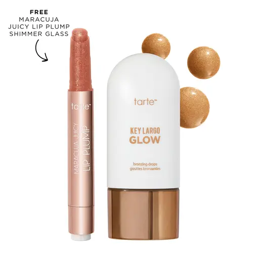 tarte maracuja juicy shimmer plump and bronzing drops