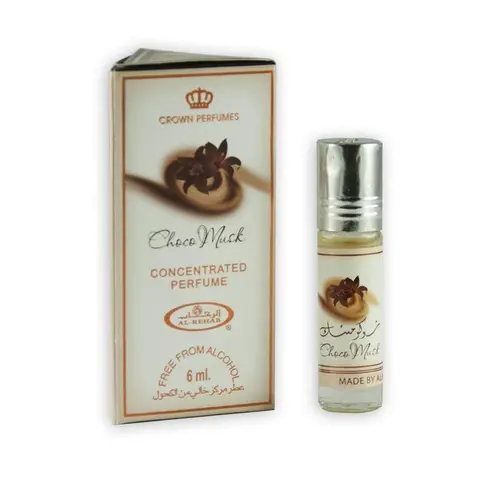 al rehab Choco Musk Concentrated Perfume Rollerball, Unisex Vanilla Chocolate Scented Musky Aroma Fragrance Oil, 0.2 oz