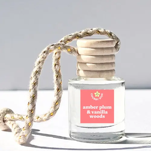 Amber Plum & Vanilla Woods Scented Car Freshener - Smells Like Brazilian Orchid, Black Plum, Vanilla, and Woods
