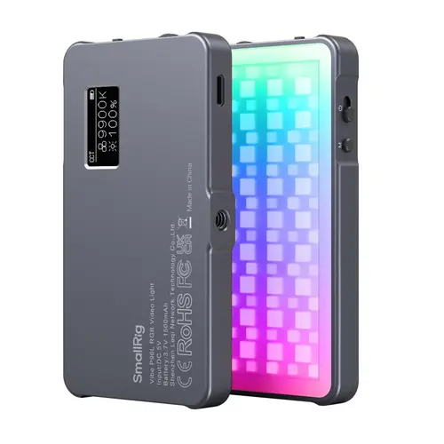 SmallRig P96L RGB Video Light, Portable Metal LED Camera Light, 2500-9000K, 21 Effects, CRI 96+, OLED Display, Photo and Video Lighting, Long Battery Life, Fits Phone and Camera Sony, Nikon - 3489B