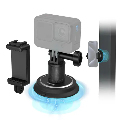 SmallRig 2-in-1 6-Magnet 28kg-Hold Suction Cup Mount (4347) - Smartphone/Camera Stand for Gym/Car, 180° Tilt Control, 360° Rotatable Aim, Fits iPhone 17/16 Pro Max, GoPro Hero 13-10, Akaso, Insta360, DJI OSMO Action 4/5, Pocket 3 (Ideal for Filming Setup)