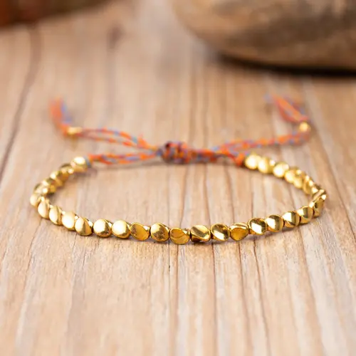 Tibetan Copper Protection Bracelet - Handmade Brass Beads Jewelry for Women, Unique Daily Accessories Adults, 6~7.5" Wrist Adjustable Healing Wealth Luck Gift (Tibetan Copper Bracelets & Bangles)