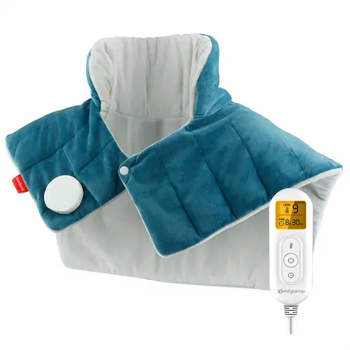 Weighted Electric Heating Pad for Neck and Shoulders - 2.2lb Large Self Care Products Wrap, 9 Heat Settings, 11H Auto-Off, Stay-On Mode, Backlight