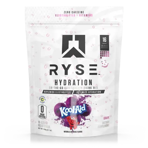RYSE Hydration Electrolyte Powder Drink Mix Packets - Sugar-Free, Essential Vitamins, Taurine and Choline for Rehydration - Multi Sticks