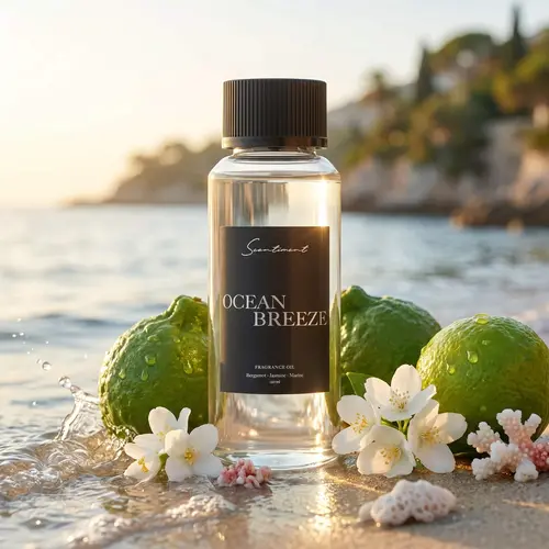 Scentiment Ocean Breeze Fragrance Oil - Musk & Amber Scented with Bergamot, Lemon, Jasmine, and Marine Notes - Aromatic Vacation Experience