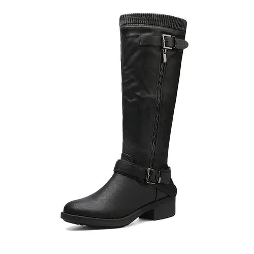 Dream Pairs Women’s Wide-Calf Knee-High Platform Shoe - Footwear with Memory-Foam Insole, Padded Collar, Classic Style,shoes for back to school,back to school shoes