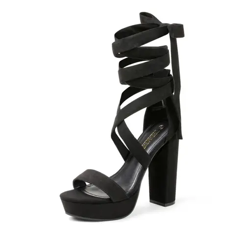 Dream Pairs Women's Strappy Gladiator Sandals, Chunky 5.12" Platform High Heels with an Ankle Strap and Padded Insole for All-Day Comfort, Walking Shoes, Footwear, Strap Sandals, Sandals Women