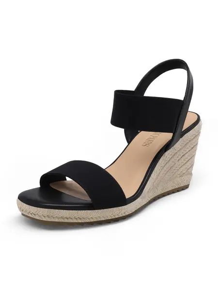 Dream Pairs Women's Stylish Espadrille Platform Wedge Sandals, Open-Toe High Heeled Dressy Walking Shoes with Elastic Ankle Strap