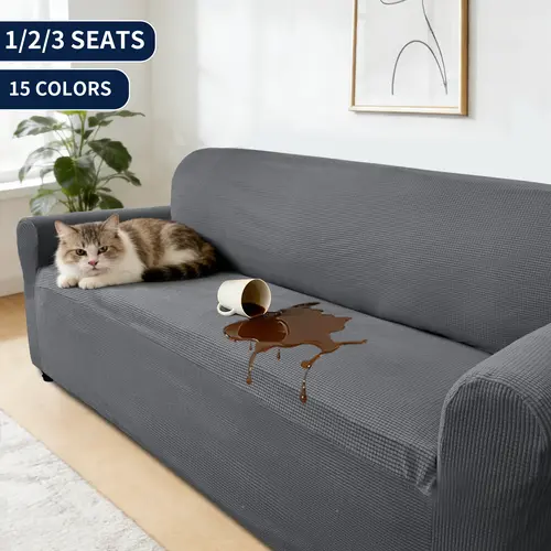 Easy-Going 100% Waterproof Sofa Cover - Elastic Stretch Anti-Slip Jacquard Slipcover for 1/2/3 Seats, Pet-Friendly Washable Soft Furniture Protector for Living Room Home Decor (1 Count), Sofa Covers