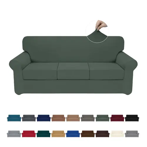 Easy-Going Stretch Soft Couch Cover for Sofa, Washable Elastic Slipcovers, Furniture Protector for 1/2/3 Separated Cushion Sofas, Pet & Living Room Use, Washable Slipcovers,back to school,dorm essentials,home decor,home essentials