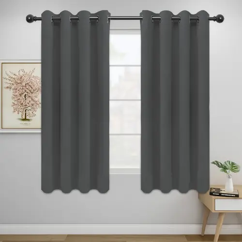 Fiorlin Easy Install Blackout Curtains - 2 Panels, Solid Thermal Insulated Grommet Drapes, Noise Reduction Room Darkening Window Treatments for Bedroom, Living Room, Easy Install Curtain,back to school,dorm essentials,home decor,home essentials