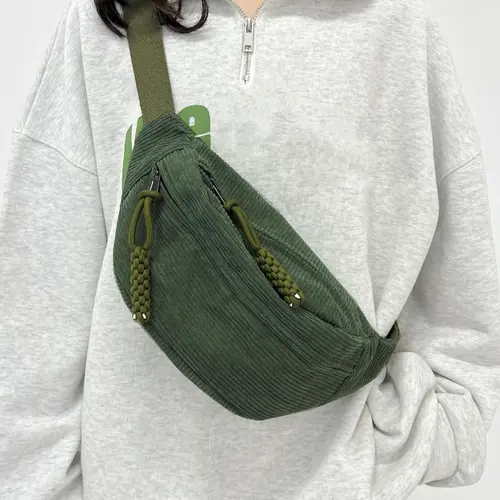 Women's Simple Plain Color Zipper Fanny Pack, Casual Fashion Multi-pocket Chest Bag, Zipper Waist Belt Bag, Zipper Bum Bag for Sports & Daily Used, Workout Fanny Pack, Waist Packs, Versatile Bag, Waist Bags