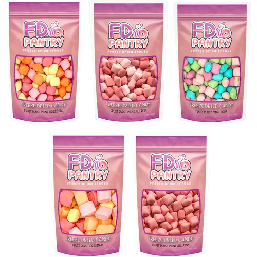 Freeze Dried Candy Burst Fruit Burst Fruity Bite Sweet Gift Sour, Original all Reds and all Pink Flavor Crunch