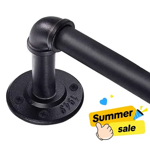 Inovaday 1-Inch Heavy Duty Curtain Rods with Wraparound Frame, Multiple Lengths Adjustable Rustic Charm Model, Salt Spray Tested for Bedroom Living Room - Black Indoor/Outdoor Room Divider Curtain Accessory