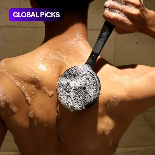 Double-Sided Silicone Shower Back Scrubber with Brush, Back Scrubber for Shower, 1 Count Body Back Exfoliating Cleaning Brush, Bath Tub Accessories, Body Care Tool, Body Skin Scrubber, Home Goods #GLOBAL PICKS