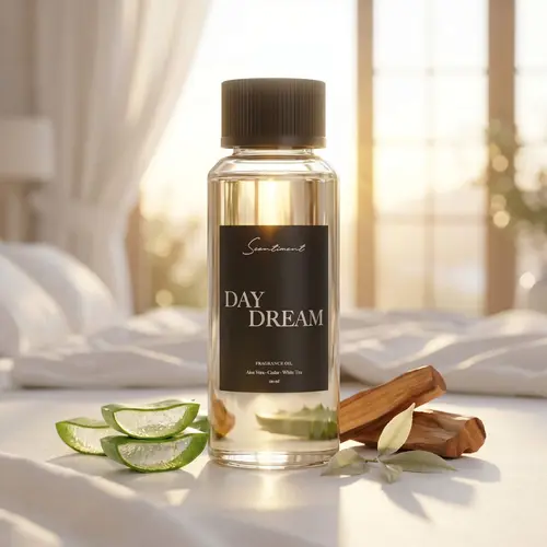 Scentiment Day Dream Fragrance Oil - White Tea, Aloe & Ginger Scented with Amber, Cedarwood, Vanilla, Lily, Musk & Sandalwood Notes - Clean, Relaxing Spa Aroma