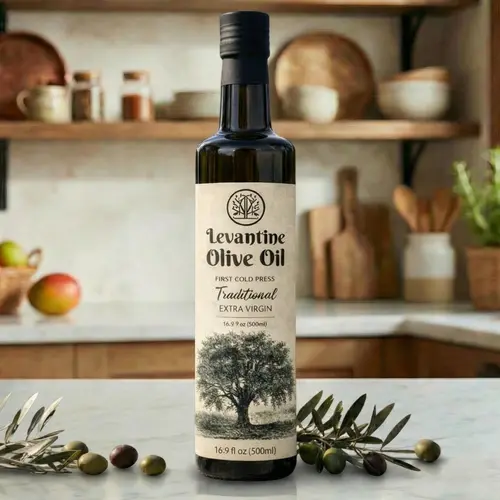 Levantine Traditional Extra Virgin Olive Oil, Premium Natural First Cold Press, Vegan Real Olive Oil with Rich Flavor
