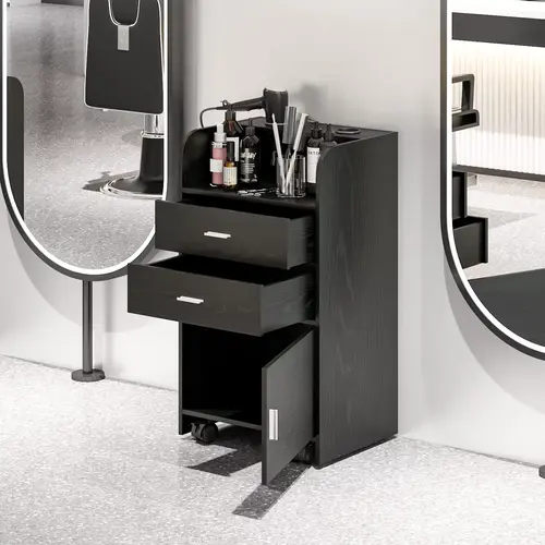 HOMBCK Salon Station, Storage Cabinet with 2 Drawers & Large Cabinet, Salon Furniture, Salon Equipment, Beauty, Hair#SohoChic#Homemakeover