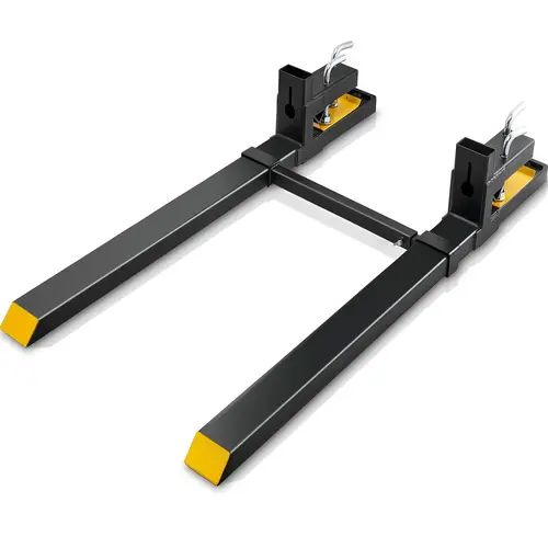【toolupgrade】VEVOR Clamp-On Heavy Lift Farming Attachments, 4000 lbs Capacity, 60 in Steel Tubing, Adjustable Bar for Alignment, Fit Tractor/Skid Steer Loader Buckets