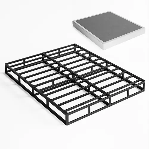 Aardhen Twin XL Metal Box Spring with Cover - 9 in High Sturdy Steel Structure, Quiet Noise-Free Mattress Foundation, Easy Assembly, Sleep Environment Enhancer for Queen Size Mattress, Peace of Mind