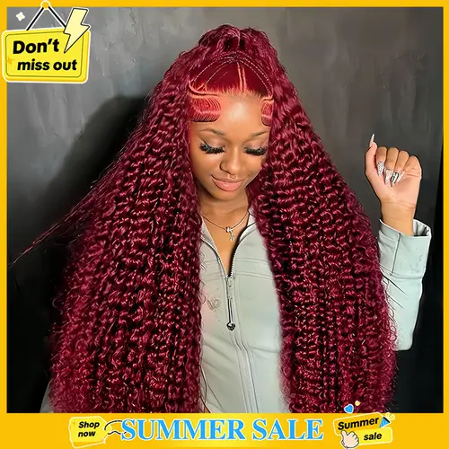 CheetahBeauty 99J Burgundy/Natural Black/T1B/4/27/FB30 Highlight Deep Wave Human Hair Wig 13x6 HD Transparent Lace Front Remy Hair Wigs Pre Plucked Brazilian Deep Wave Human Hair Wig For Women #tiktokshopsummersale