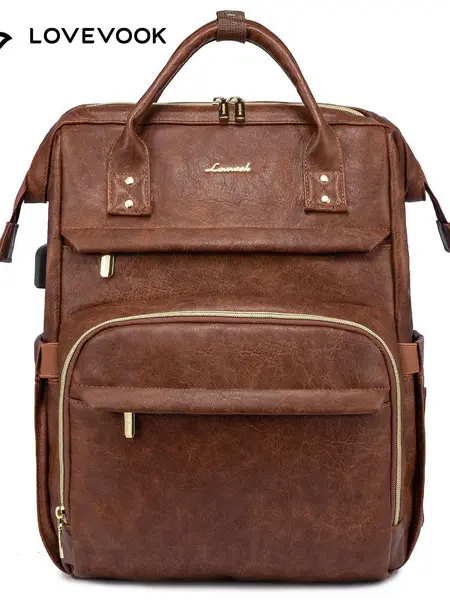 LOVEVOOK Vegan Leather Laptop Backpack with USB Port for Women - College,  Business, Work, Teacher, Travel, DealsForYouDays