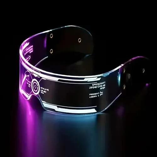 Future Technology Street Style Luminous Glow Party Accessories, 1 Pair Trendy Retro Eyeglasses, Fashionable Eyewear for Men & Women, Ideal for Daily Use, Party Event Props