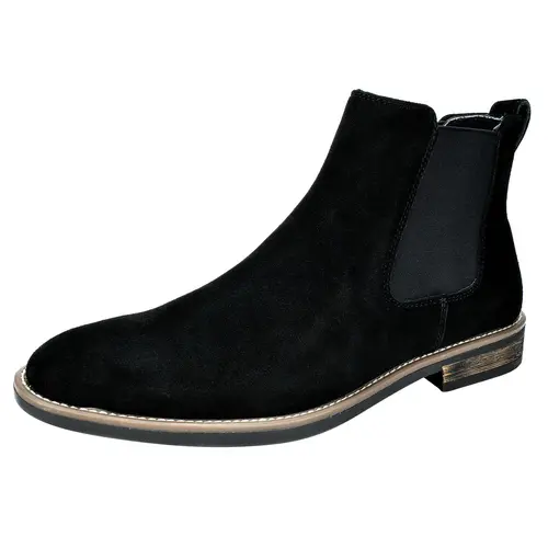 BRUNO MARC Men's Chelsea Boots - Premium Suede Upper (Feels Luxe), Round Toe, Elastic Band, EVA, Flexible TPR Sole, Breathable Plain Surface, Ankle Height, All Seasons, Fashion-Forward, Walk-Flexible, Pairs with Flannel/Blazer, Premium Suede Feels Luxe