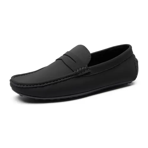 BRUNO MARC Men's Gentleman Suede Penny Loafers - All Seasons Lace-Free Slip-On Walking Shoes with Lightweight Moc Toe, Cushioned Soft Foam Insoles, Flexible PVC Outsole & Casual Flat Design