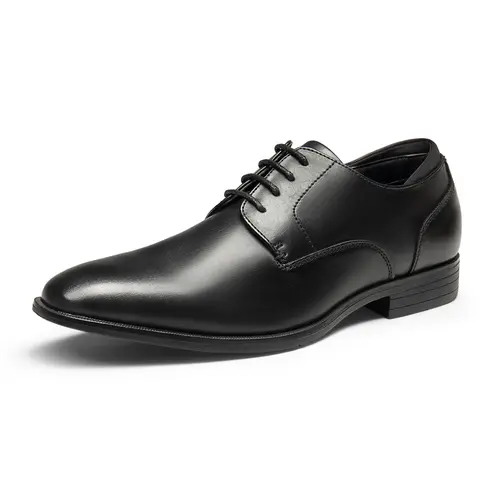 Bruno Marc Men's Closed Plain-Toe Classic Vegan Leather Formal Oxford Shoes - Soft Rubber Footwear for Dress Occasions